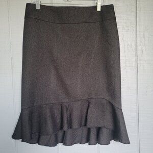 Express Design Studio Black Ruffle Hem Career Skirt. Size 10